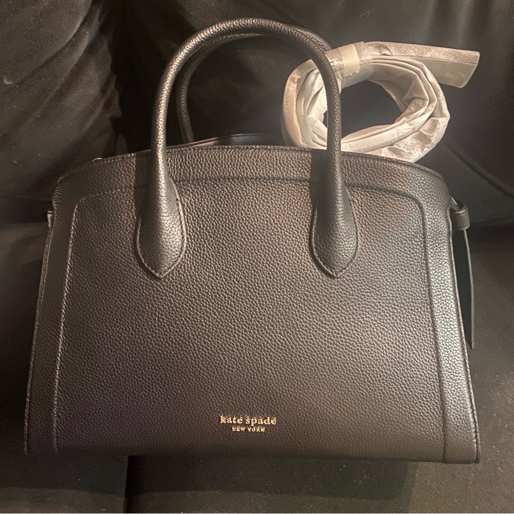 BNWT Kate Spade Black Satchel with removable cross body strap.